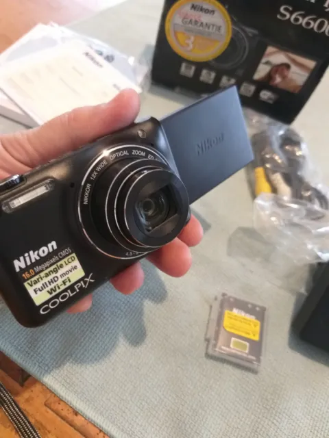 TOP MINT w/BOX Nikon COOLPIX S6600 Black 16.0MP Digital Camera FROM JAPAN 32 GB