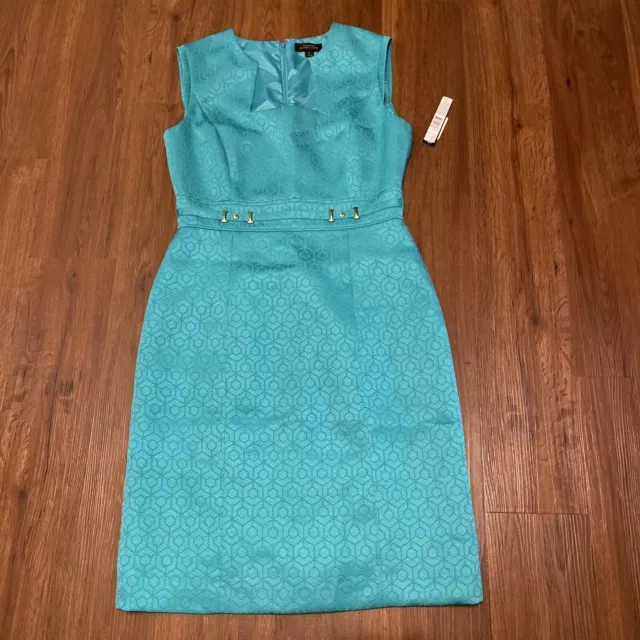 Tahari By Arthur Levine Size 8 Turquoise Dress New With Tags