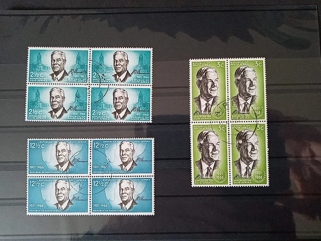 stamps RSA South Africa 1966 Verwoerd used blocks