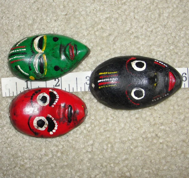 African Dan Lega Tribe 3 Passport Masks Pendants Liberia Collector Ivory Coast 5