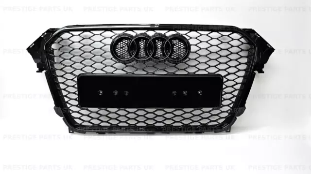 Rs4 Black Honeycomb Grille Rs Grill Audi A4 B8.5 B8 12-15 Sline S4 Debadged Mesh 3