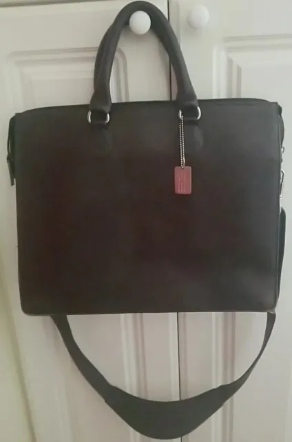 Claire Chase Briefcase Laptop Tote Brown Leather Retail $350