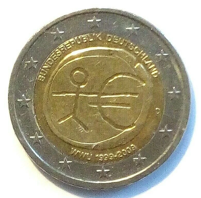 2 Euro Munze Frankreich 1999 Fehlpragung Erkennen 2 EURO MÜNZE Strichmännchen 1999 seltene Fehlprägung EUR 68,88