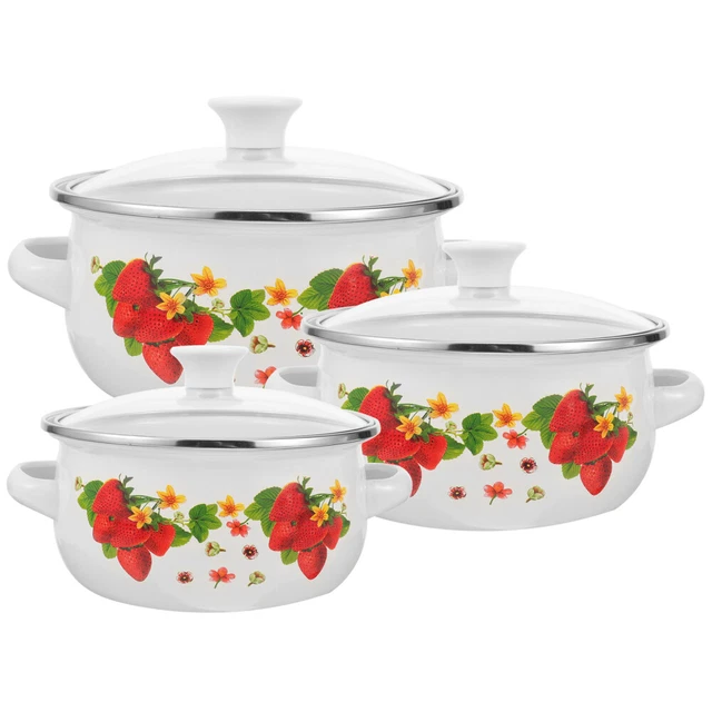 3 ollas pequeñas, olla de sopa, olla de cocina, olla apilable,