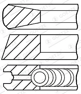 Piston Rings Kit (Single Cylinder) fits PEUGEOT 508 Mk1 2.2D 10 to 18 4HL(DW12C)
