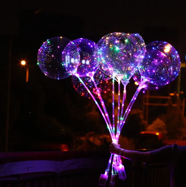 Wedding Birthday Xmas Party Lights Decor 20'' LED Light Up Transparent Balloons