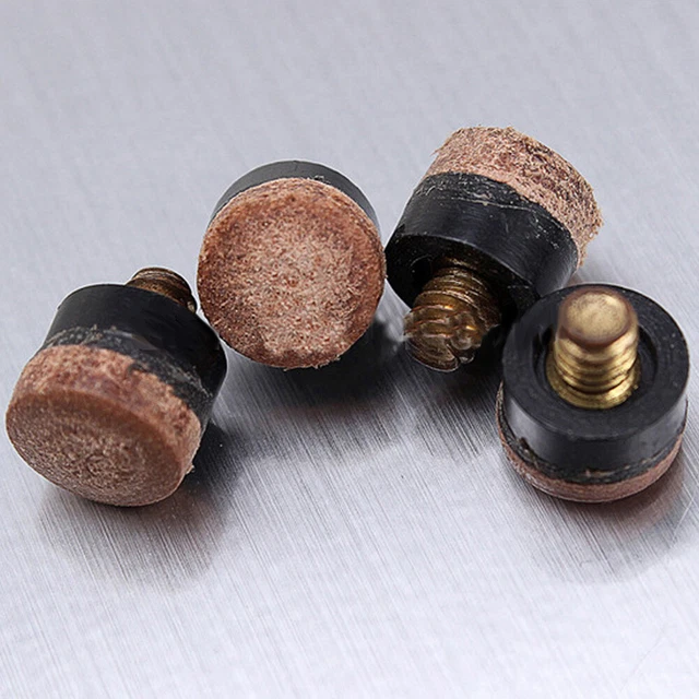 10pcs Pool Cue Tip Screw On 10mm Billiards Cue Head Parts Pole Repair Accessories