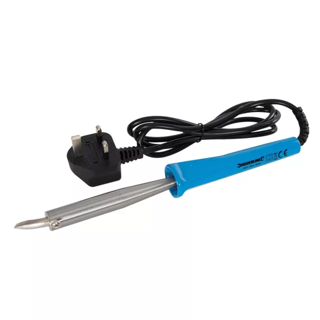 Silverline 100W Soldering Iron Electrical Automotive Angled Chisel - 868784