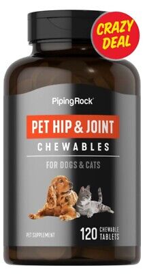 Hip & Joint Chewables For Dogs & Cats Vitamins Pet Health Cat & Dog 120 Tablets
