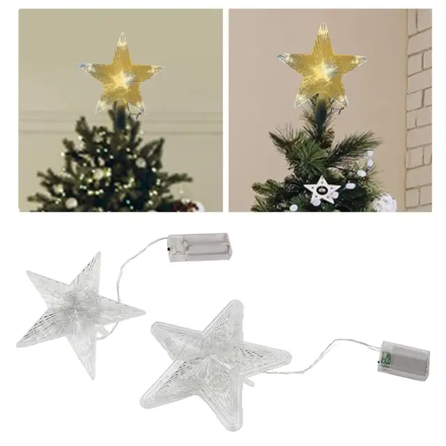 Lighted Christmas Tree Topper Star Tree Top Party Decoration, Bedroom Props Five