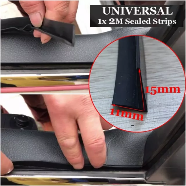 2M Long L Shaped Car Door Trim Edge Moulding Rubber Weatherstrip Seal Strip UK