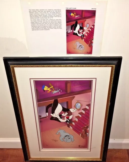 Warner Bros Cel Sylvester Tweety Bird The Last Claw Signed Virgil Ross Rare Cell