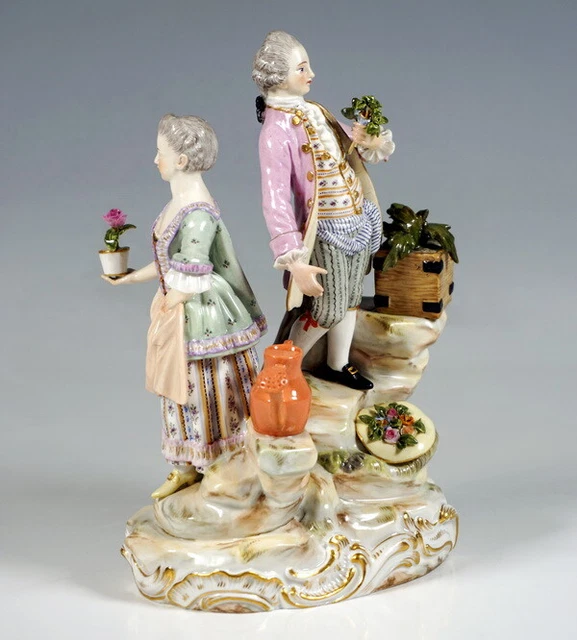 MEISSEN GRUPPE GÄRTNER Mit Giesskanne Figur Gardener Acier Mnr C64 Um