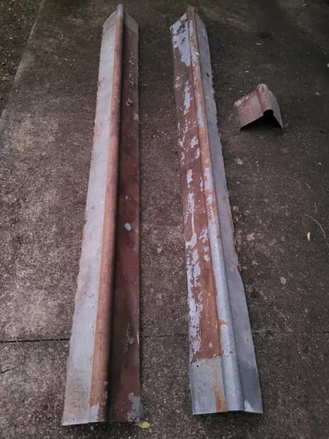 Old Vintage Rustic Rusted Roll Top Ridge Cap To Suit Corrugated Iron Roof Sheets