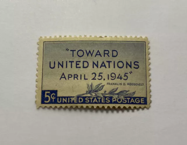 Rare - 1945 Toward United Nation Peace Conference 5 Cents Stamp Blue MNH OG