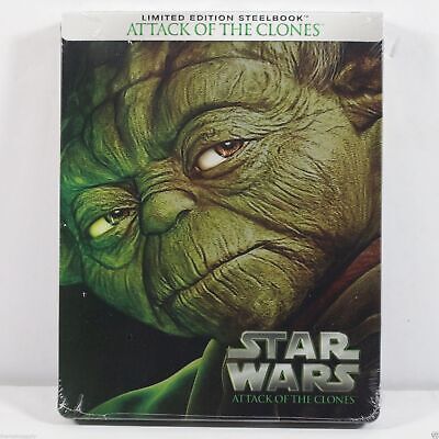 Star Wars Attack Of The Clones Blu-Ray Embossed Steelbook Sealed