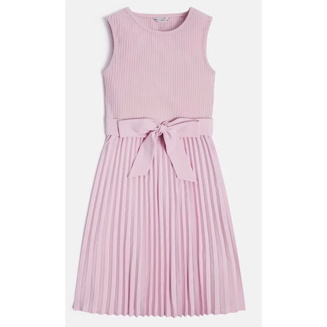 GUESS Abito bambina ragazza plissettato rosa cintura fiocco 12 14 16 anni