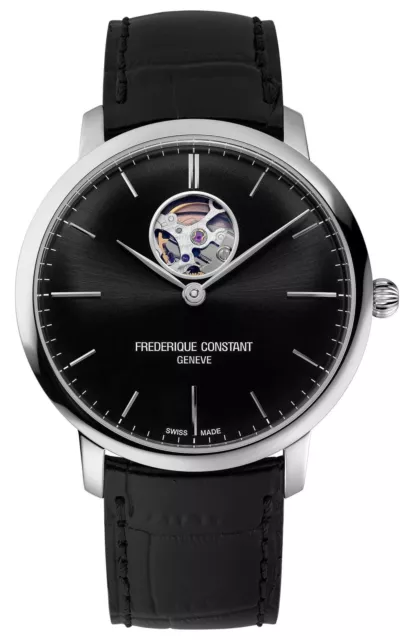 Frederique Constant Slimline Automatisch Schwarzes Leder Armband Herrenuhr