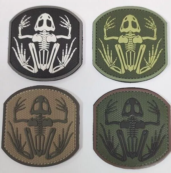 Morale Patch PVC Skeleton Frog Navy Seals DEVGRU airsoft militar Hook and Loop.