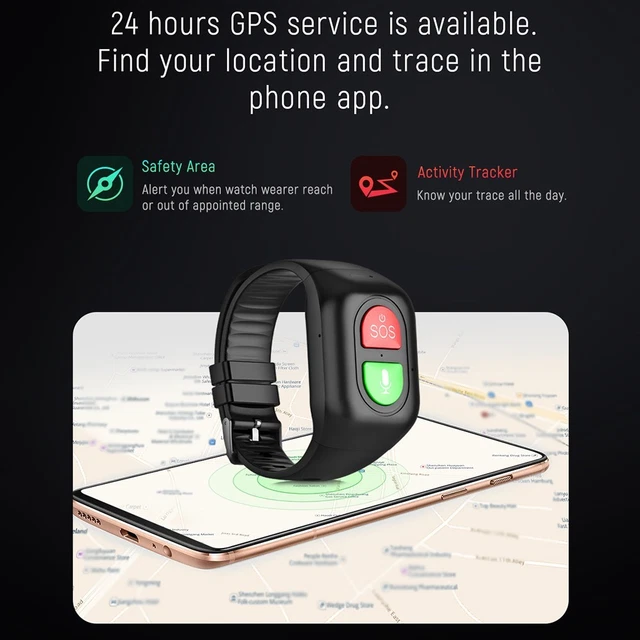 WIRELESS 4G SMART Watch with Fall Detection SOS Alarm Health Monitoring ...
