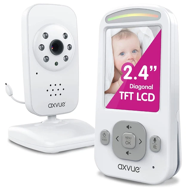 Monitor de video para bebé, portátil delgado, diseño antideslizante, monitor de pantalla vertical de 2,4