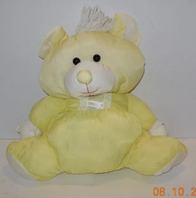 Vintage 1986 Fisher Price Puffalumps Yellow Bear Soft plush toy Rare VHTF
