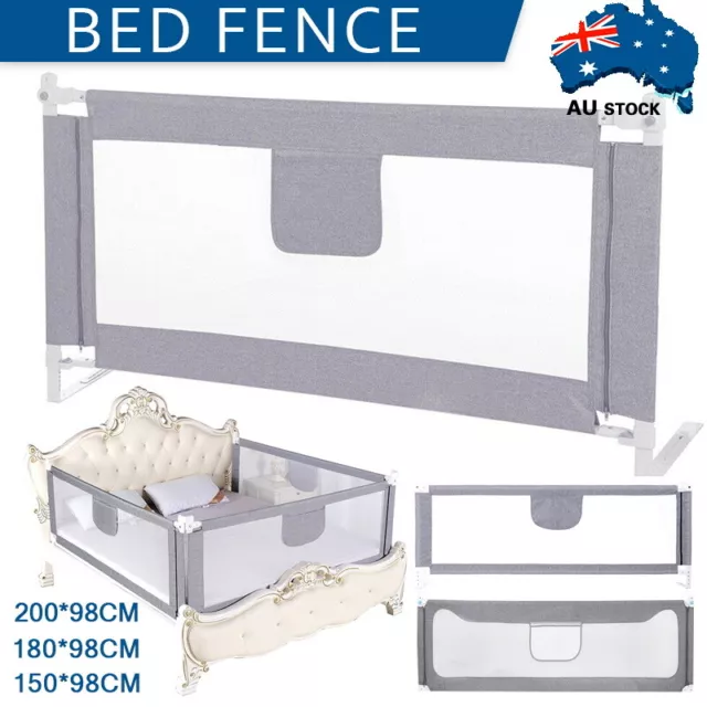 Adjustable Folding Kids Safety Bed Rail/Fence Cot Guard Protect Child Toddler AU 2