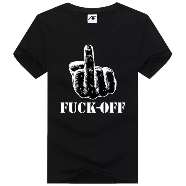 Mens Fuck-Off Printed  T Shirt 100% Cotton Novelty Funny Joke Top Tees