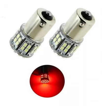 2x Ampoule BA15S LED 50SMD Rouge Feu freins arrière Veilleuses Auto Moto