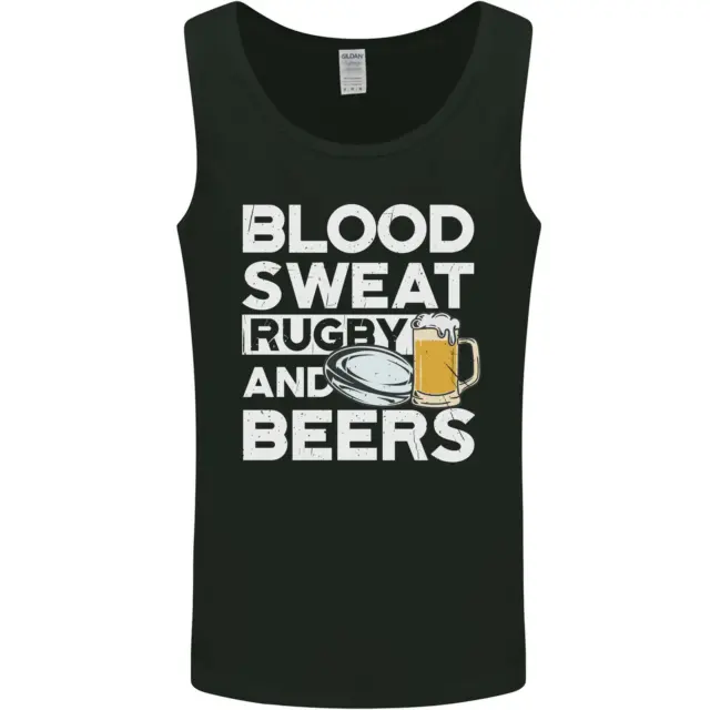 Blood Sweat Rugby and Beers Funny Mens Vest Tank Top