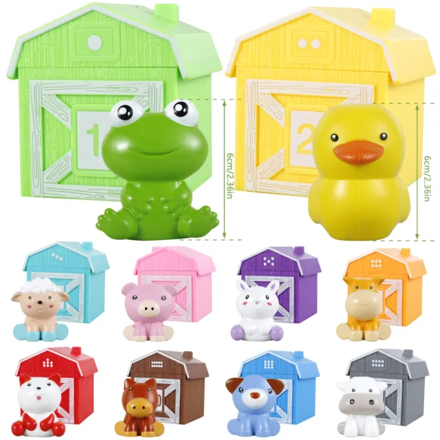 10Pcs Farm Animals Counting Toys Kids Montessori Learning Matching Sorting Toys↕