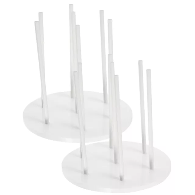 Acrylic Cake Pops Stand - 2pcs, 7 Hole Lollipop Holder for Parties & Weddings-OW