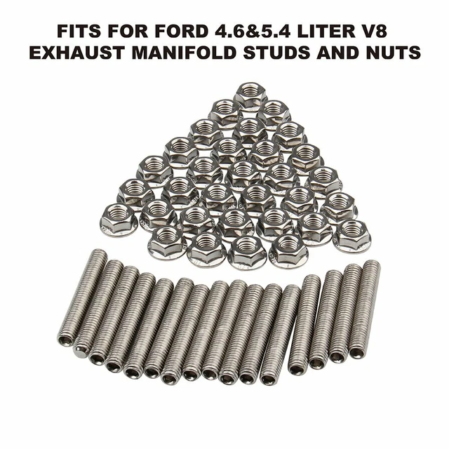 STAINLESS STEEL BOLTS Exhaust Manifold Header Stud Kit For Ford F150 4.