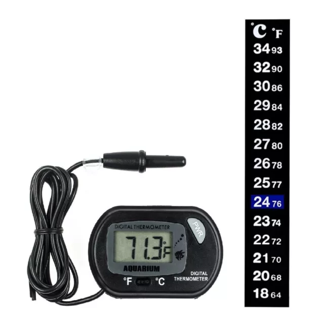 Fish Tank Aquarium Thermometer Digital/Analogue Temperature Gauge Glass Stick