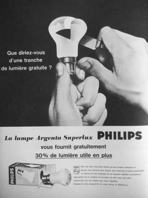 Publicité Lampe Philips Argenta Superlux Fournit 30% De Lumière Utile En Plus