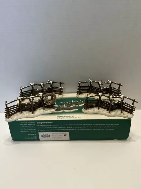 Dept 56 “Village Corral Fence” (Set of 4) #56-52746  Village Accessories