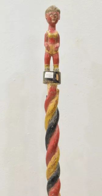African Cane Colonial Walking Stick Baule Figure Handle Cote d'Ivoire