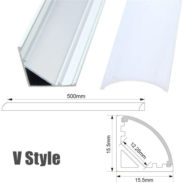 5X LUSTREON 50CM Aluminum Cable Holder LED Strip Under Cabinet Lamp 5pcs V
