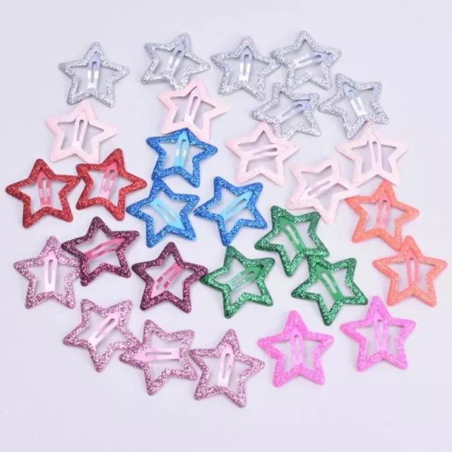 20pcs / Lote Mini Estrella Pasador Niños Purpurina Metal Clips para Pelo Broches