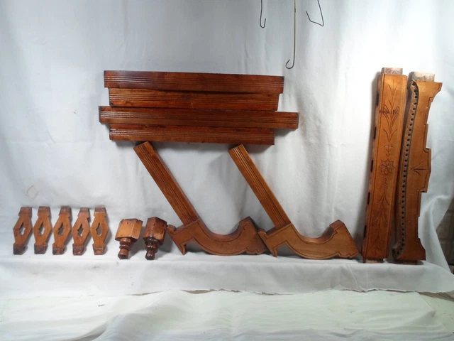 set of 15 pieces ofantique carved architectural detaisl, furniture parts