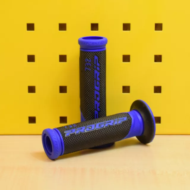 Progrip 732 Griffgummi blau schwarz 22mm offen Motorrad Roller 125mm lang Griffe