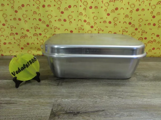 WEAR EVER Vintage 2 pc Aluminum Roaster Pan 918 & 818 15.5"x11"x6" USA