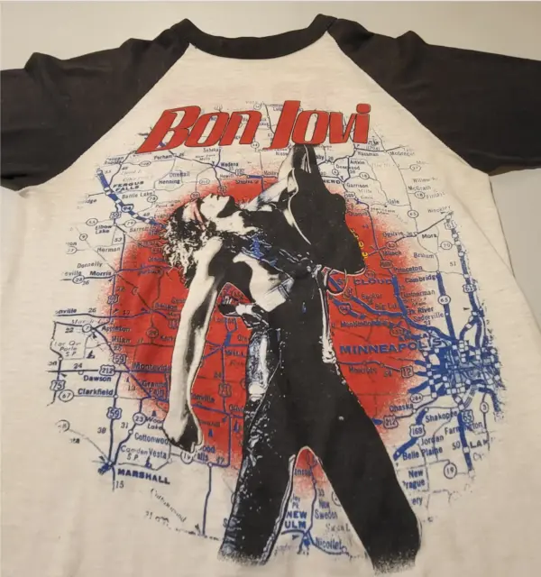 ORIGINAL 1987 Bon Jovi Slippery When Wet Tour T-Shirt Minneapolis MN