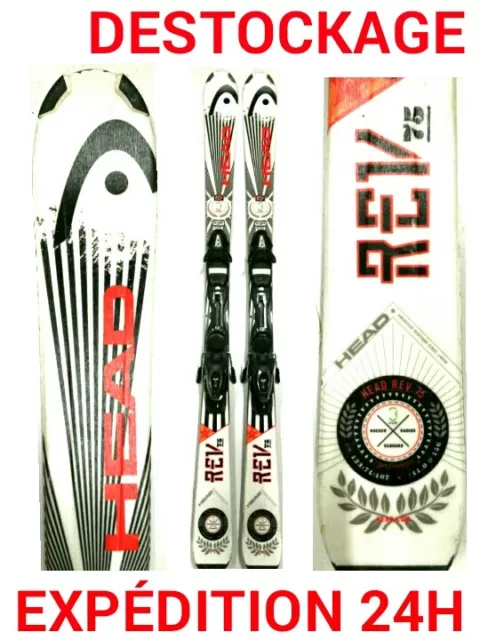 ski adulte occasion HEAD "REV 75" taille:163 cm+ fixations IDEAL PETIT BUDGET