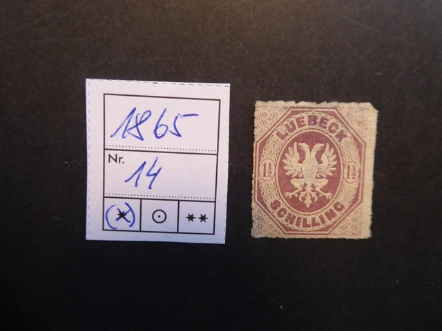 Altdeutschland: LÜBECK 1865: MiNr.14 ungebraucht und ohne Gummi. Wert: 18 M€