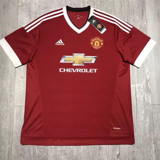 Mens adidas Manchester United 2015 2016 Home Shirt UK XL New