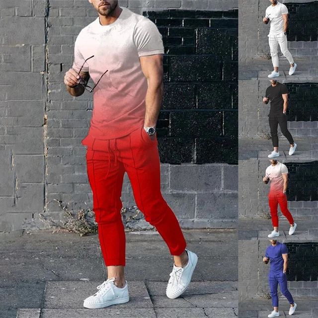 T-shirt outfit 2 pezzi + pantaloni set tuta felpa t-shirt tuta 2 pezzi outfit