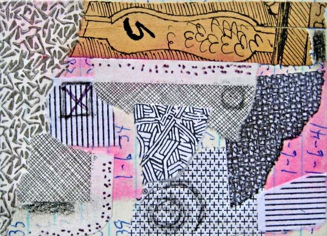 ACEO NEW OOAK "X marks the spot" original collage/vintage papers/gloss finish