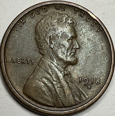 1918-S Lincoln Wheat Cent Penny Copper CHOICE AU+ MAKE AN OFFER #013