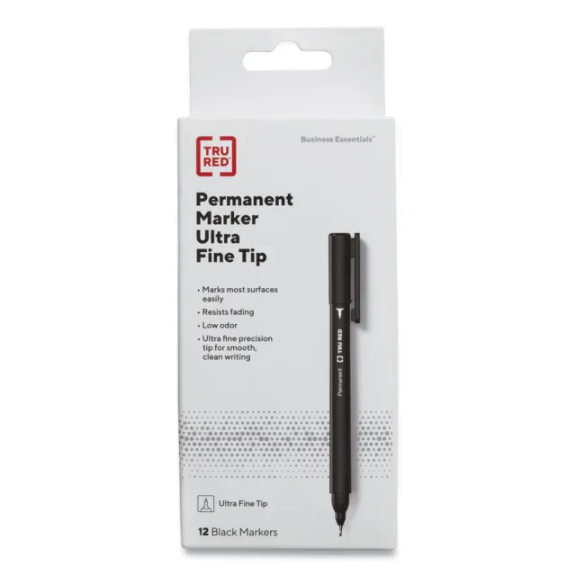 Permanent Marker, Tank-Style, Medium Chisel Tip, Black, 5/Pack
